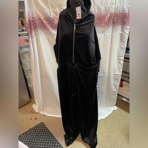 Skinny girl, velour, jumpsuit side, pockets, long sleeves